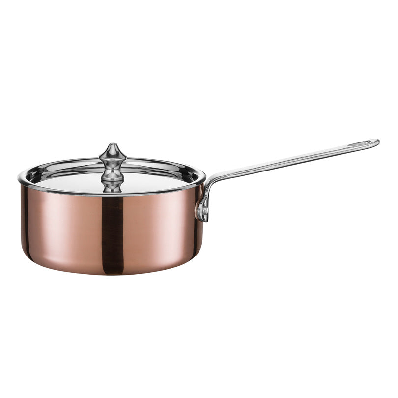 Casseruola Maitre D'Copper con manico e coperchio in acciaio cm Ø12/l 0,6