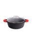 Casseruola alta con coperchio in vetro e incluso 2 presine in silicone e una borsa in cotone CM 28/L 6