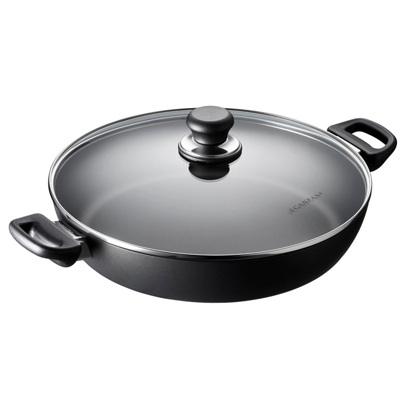 Padella alta "Classic" con 2 manici e coperchio in vetro cm 32x7,5/l4