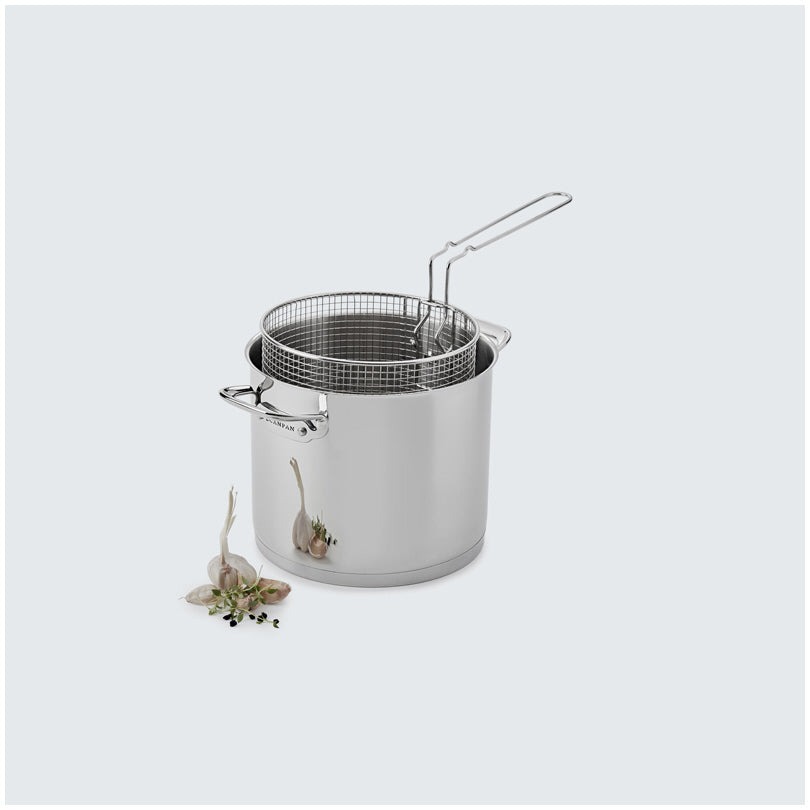 Cestello per frittura "TechnIQ" alto con manico laterale rimovibile cm Ø20x15,5