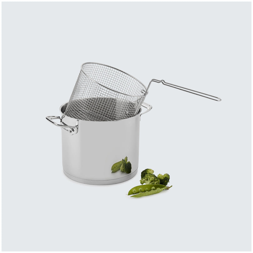 Cestello per frittura "TechnIQ" alto con manico laterale rimovibile cm Ø20x15,5