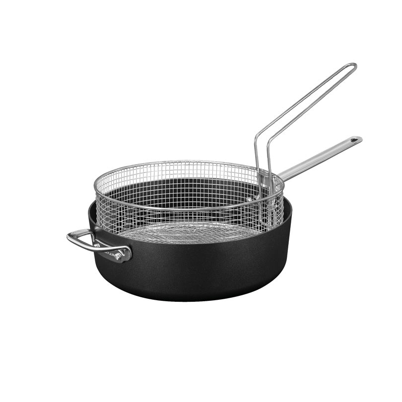 Cestello per frittura TechnIQ basso con manico laterale rimovibile cm Ø28x9