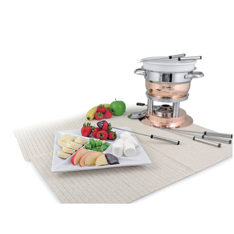 Piatto fonduta/raclette quadrato, confezione 4 pezzi cm 26x26