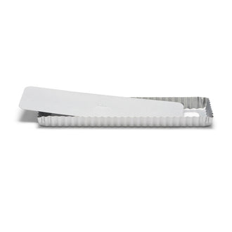 Tortiera quiche rettangolare con fondo removibile "Silver Top" cm 35x11x2,5