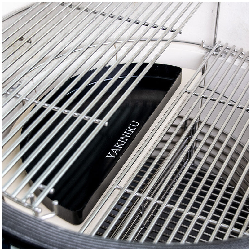 Vassoio raccogli-succhi a forma di mezzaluna per Kamado Large & XLarge cm 36x18x3