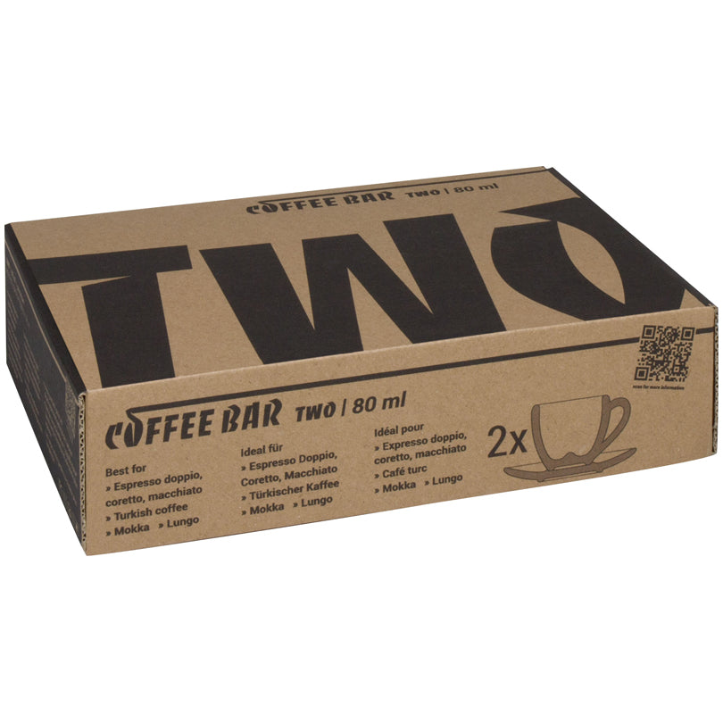 Tazza caffè con piattino "Coffee Bar TWO - Espresso", confezione 2 pezzi ml 80