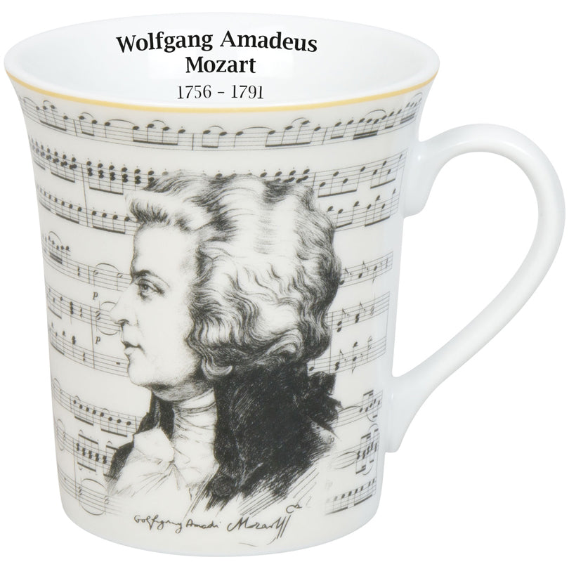 Tazza mug, disegno: Compositori - Wolfgang Amadeus Mozart ml 410/cm Ø9,8x10,5