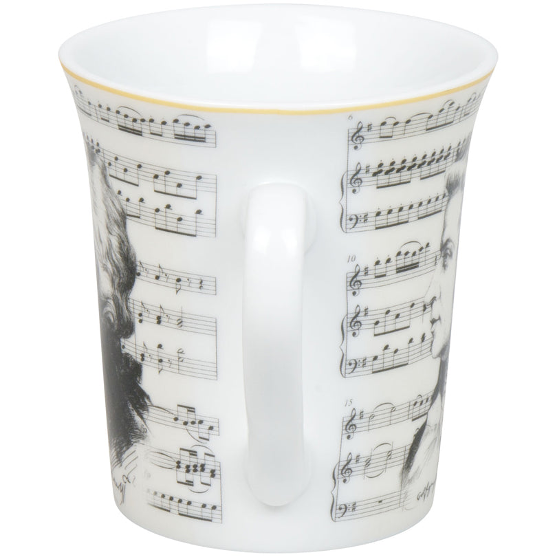 Tazza mug, disegno: Compositori - Wolfgang Amadeus Mozart ml 410/cm Ø9,8x10,5