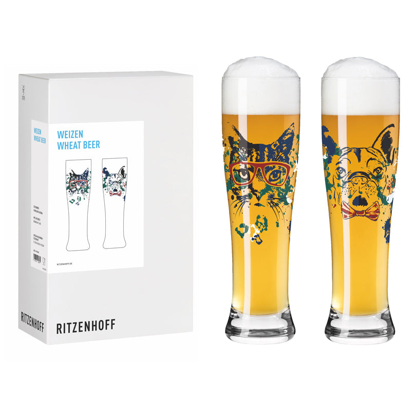 Bicchiere birra Weizen "Petfluenzer #1 - Oliveira", confezione assortita da 2 pezzi cl 65/cm Ø7,5x25,4