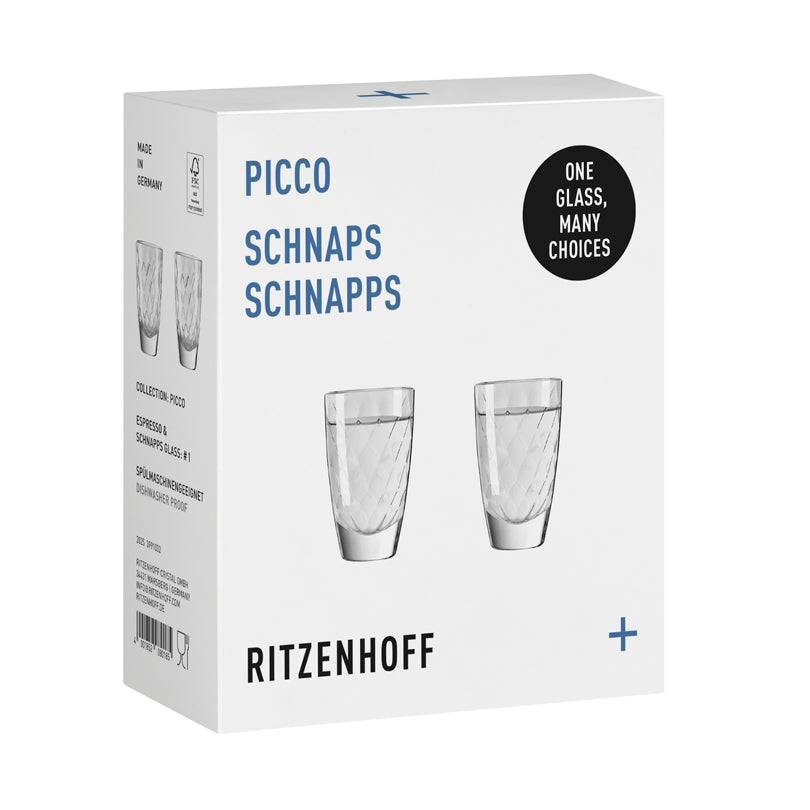 Bicchiere grappa/espresso "Picco - by Ritzenhoff Design Team", confezione 2 pezzi ml 53/cm Ø5x8