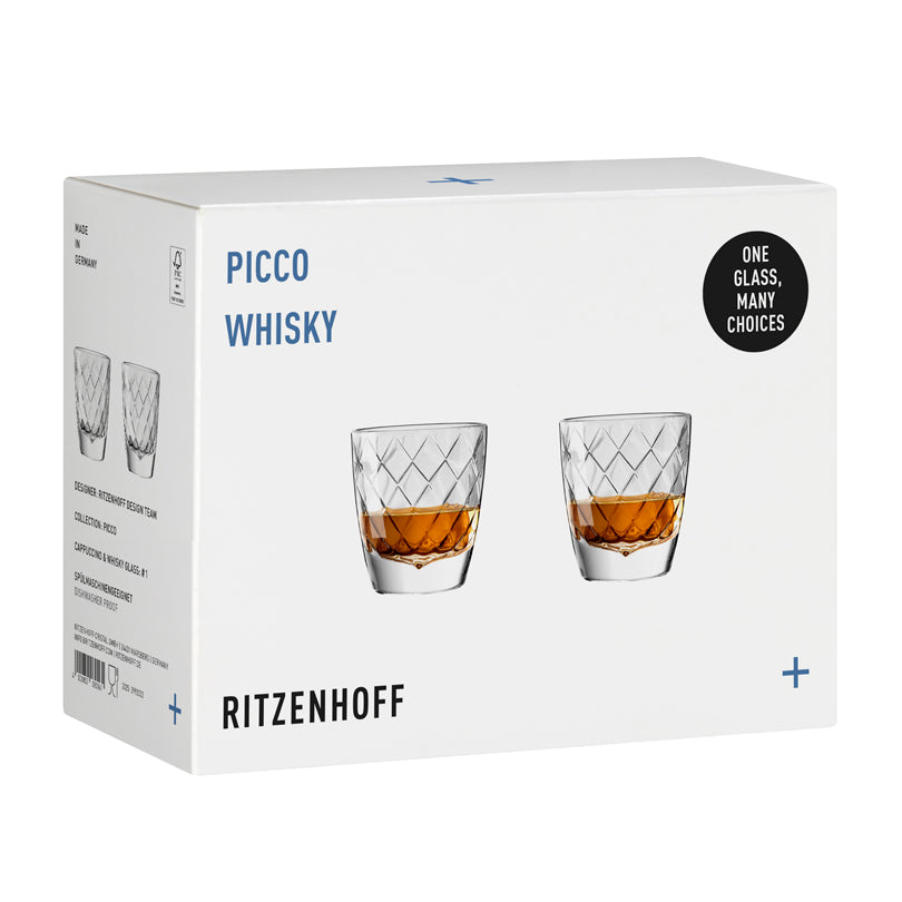 Bicchiere amaro/cappuccino "Picco - by Ritzenhoff Design Team", confezione 2 pezzi ml 205/cm Ø8x8,5