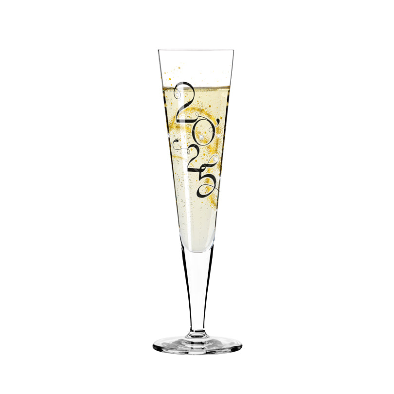 Calice champagne Champus "Brilliantnacht - Celebration 2025 A. Vasconcelos" con cristalli cl 20/cm Ø7,2x24