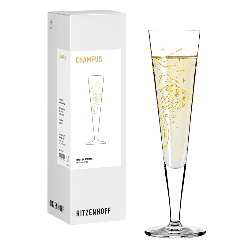 Calice champagne Champus "Astro #1 Acquario - Mubaza" cl 20/cm Ø7,2x24