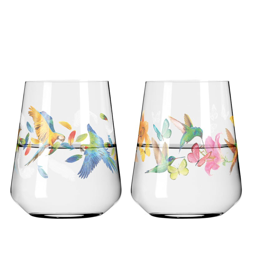 Tumbler "Allround Sommerrausch #2 - A.Loibner", confezione assortita da 2 pezzi cl 51/cm Ø9,3x11