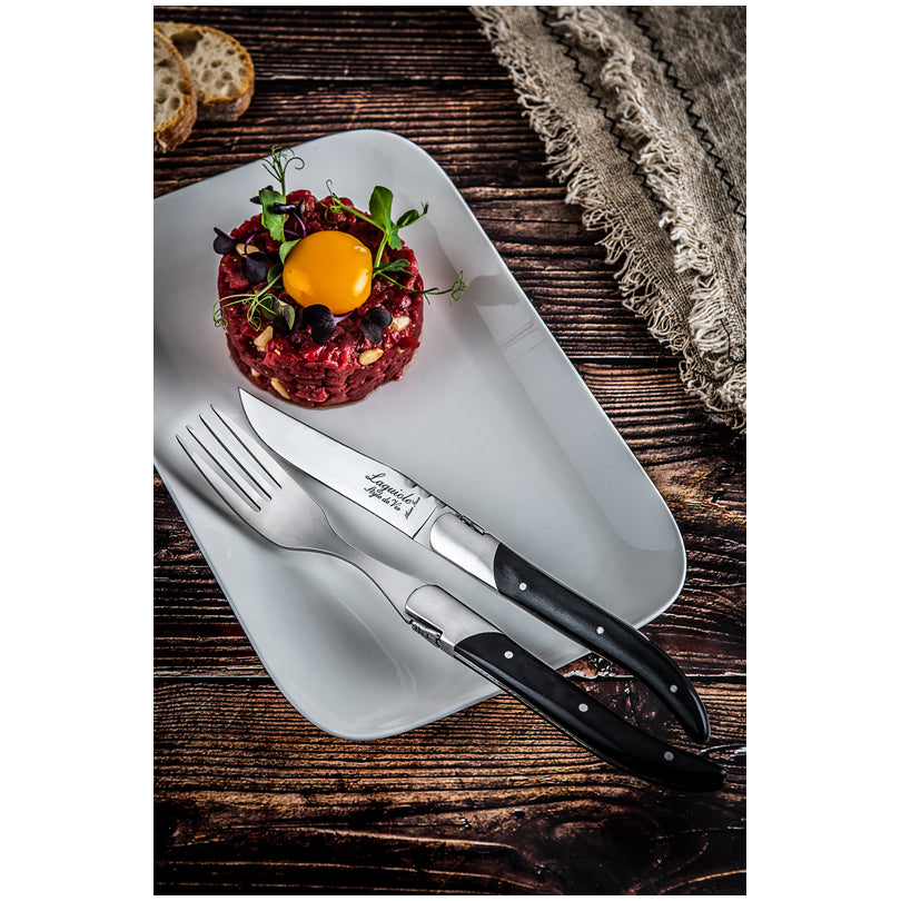 Set 6 forchette da tavola "Luxury Line - Black Pakka" cm 11