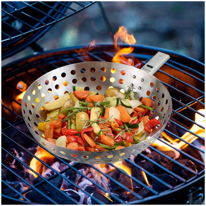 Wok per verdure con manico staccabile "BBQ" cm 52x28x12,7