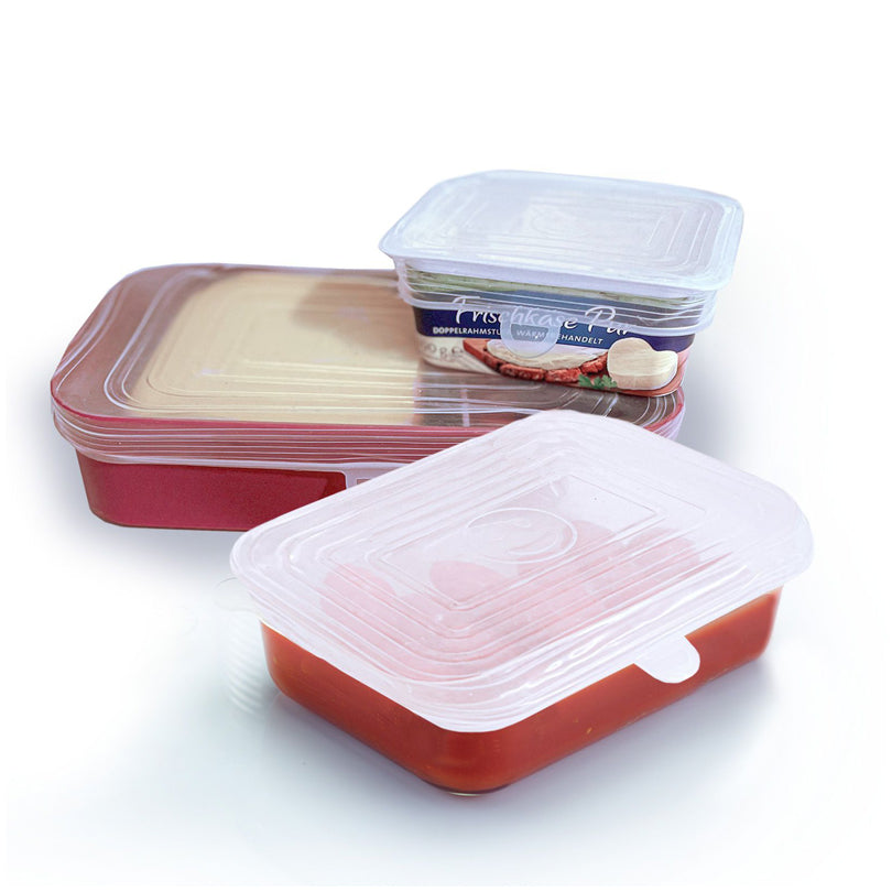 Coperchio salvafreschezza rettangolare estensibile, confezione assortita da 6 pezzi