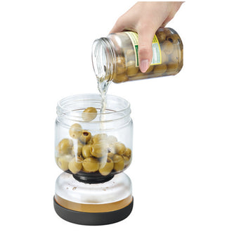 Barattolo sgocciolamento con 2 compartimenti ml 750/cm Ø10,5x15,5