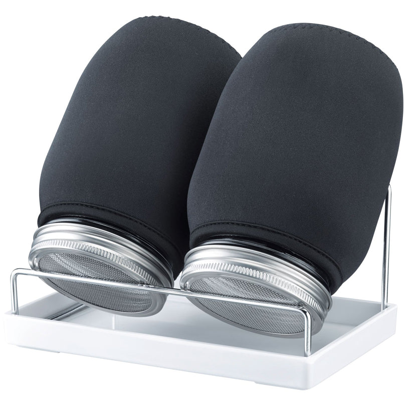 Kit Germogliatore con 2 serre in miniatura con supporto, vassoio raccolta e rivestimenti in tessuto ml 950/cm 20,9x16x19