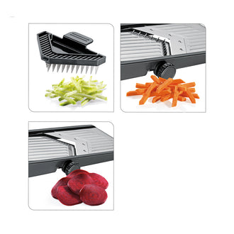 Affettaverdure Compact con lama regolabile a V e fermaverdure cm 11,5x6x32