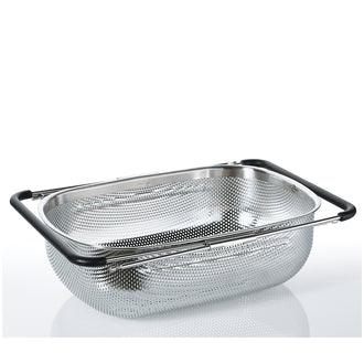 Scolapasta rettangolare "Deluxe", con manici allungabili cm 34x24,5x11,5