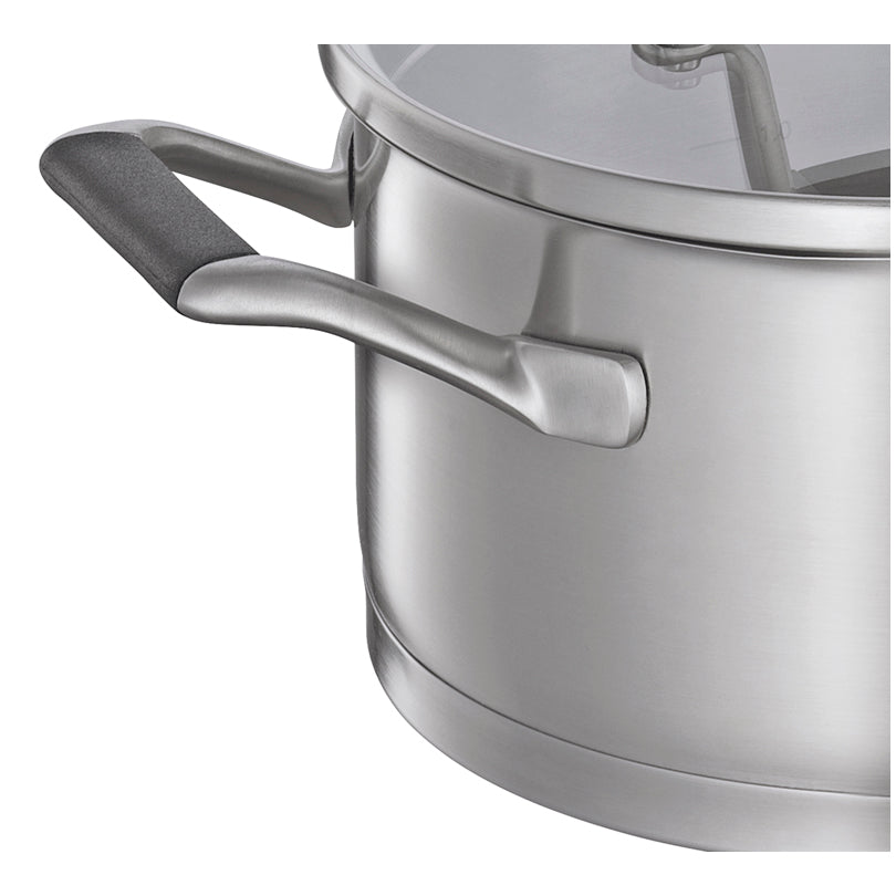 Casseruola alta con coperchio in vetro "Bologna" l 6,7/cm Ø24x15