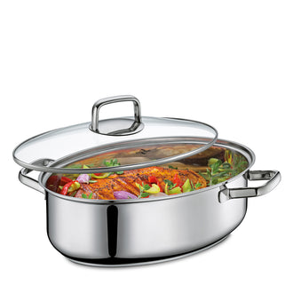 Casseruola ovale "Pisa" con coperchio in vetro l 8,5/cm 40,5x32x20,