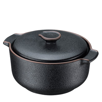 Pentolino tondo da portata con coperchio e 2 manici "Worker" ml 300/cm Ø10x7,5