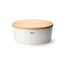 Portapane ovale con coperchio in legno cm 36x23x15,5