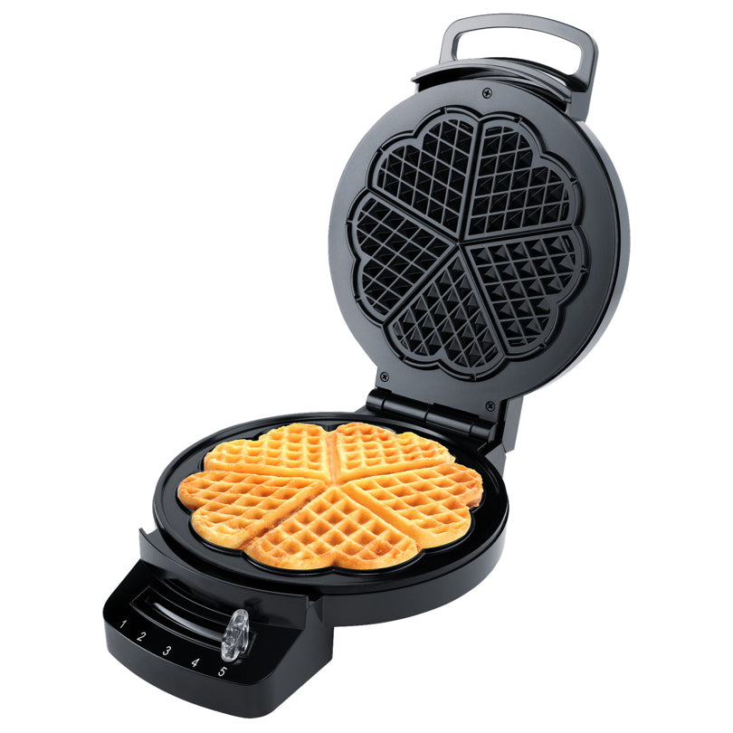 Macchina per waffle "WE 1", 5 cavità cuoriforme cm 19,5x25,5x8,5