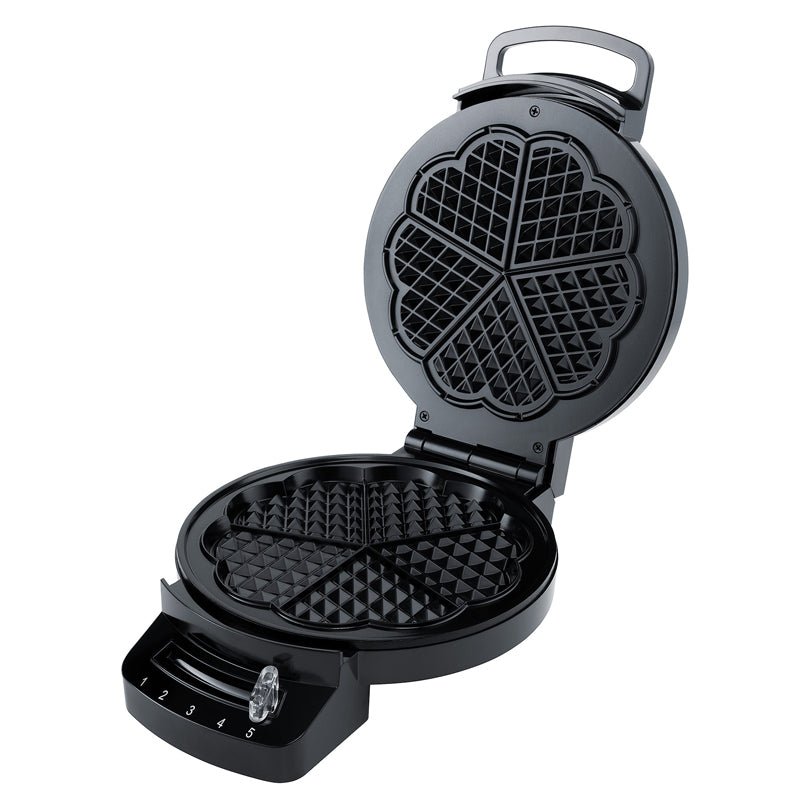 Macchina per waffle "WE 1", 5 cavità cuoriforme cm 19,5x25,5x8,5