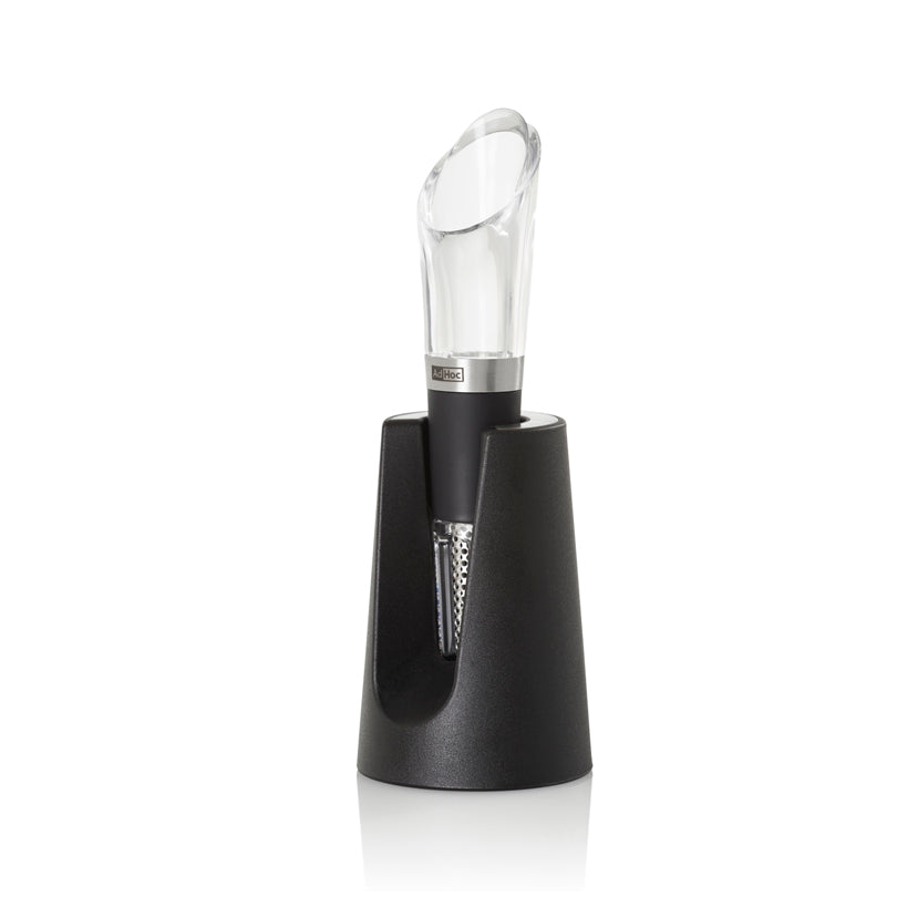 Tappo versatore vino "Vine" con microfiltro integrato, supporto ed appoggio antigoccia cm Ø2,7x13