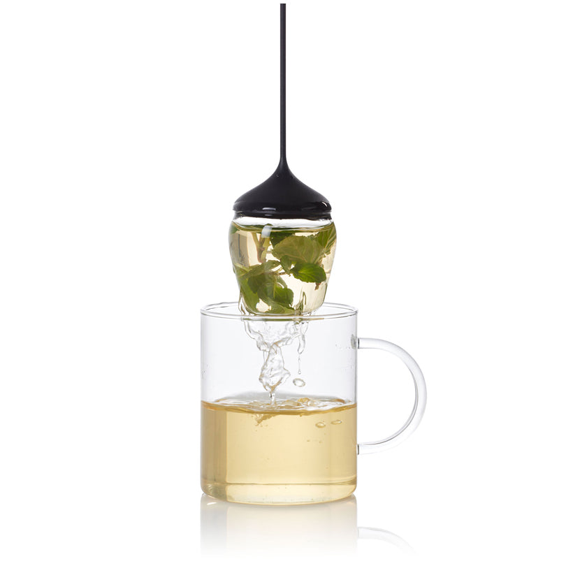 Infusore per tè "Fusion" con base di appoggio in vetro cm Ø6x7