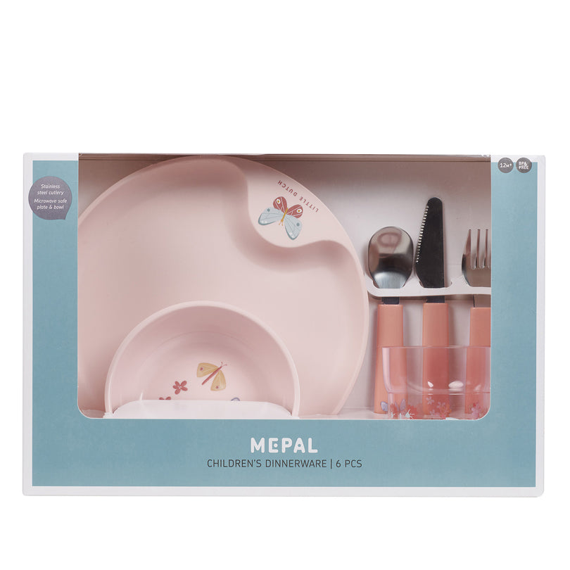 Set di stoviglie per bambini "Mio - Flowers & Butterflies", confezione 6 pezzi cm 33,5x10,5x22