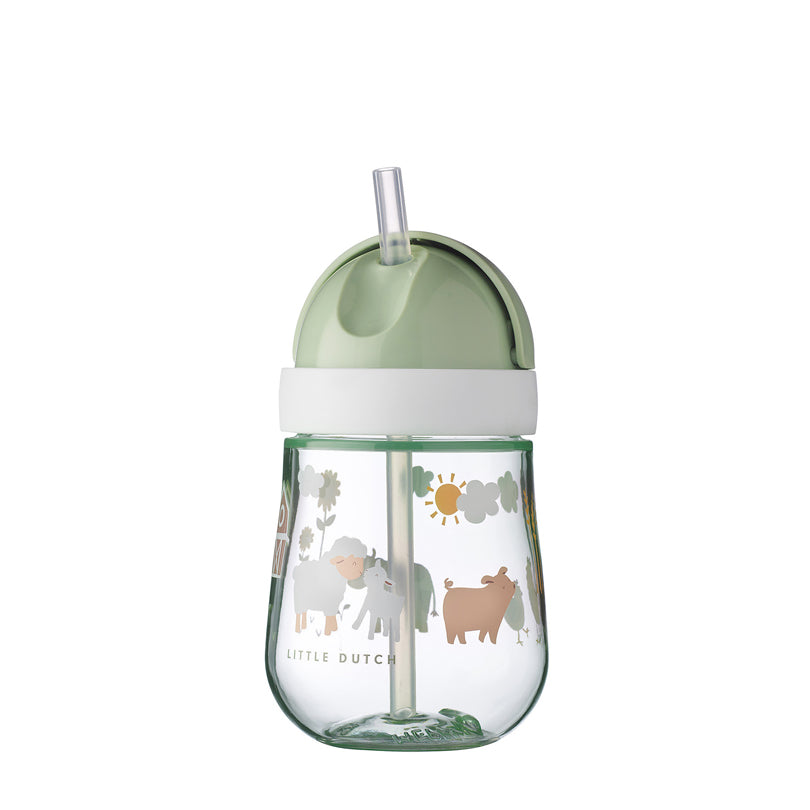 Bicchiere con cannuccia per bambini "Mio - Little Farm" ml 300/cm Ø8x19,8