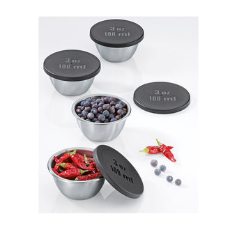 Barattoli per spezie con coperchio in resina, 4 pezzi cm Ø8x15,5/ml 100