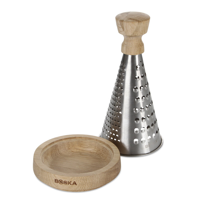 Grattugia da tavola Oslo con vassoio di raccolta in legno cm Ø15x27,5