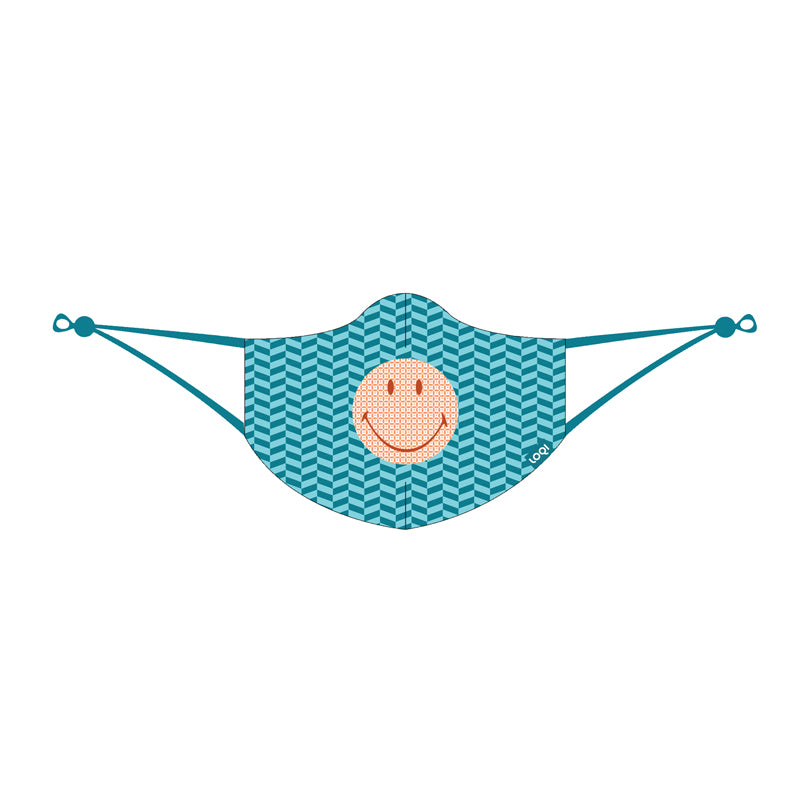 Mascherina "Smiley - Geometric Blue" cm 25x13,5