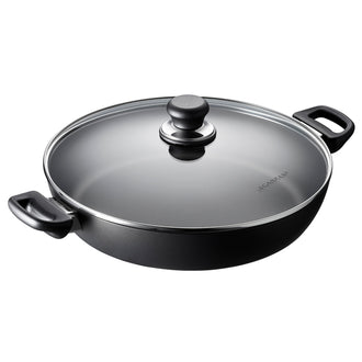 Padella alta "Classic" con 2 manici e coperchio in vetro cm 32x7,5/l4
