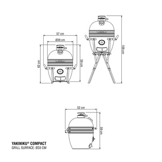 Kamado Comapct Basic "Yakiniku", per 2-4 persone cm Ø31/cm 56,5x61,2