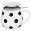 Tazza tè con coperchio e filtro, disegno: Black and White - Dots ml 420