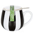 Tazza tè con coperchio e filtro, disegno: Black and White - Stripes ml 420