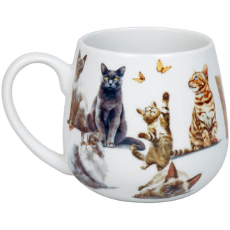 Tazza tè, disegno: Felini - Furry Little Paws ml 420/cm Ø8,2x9