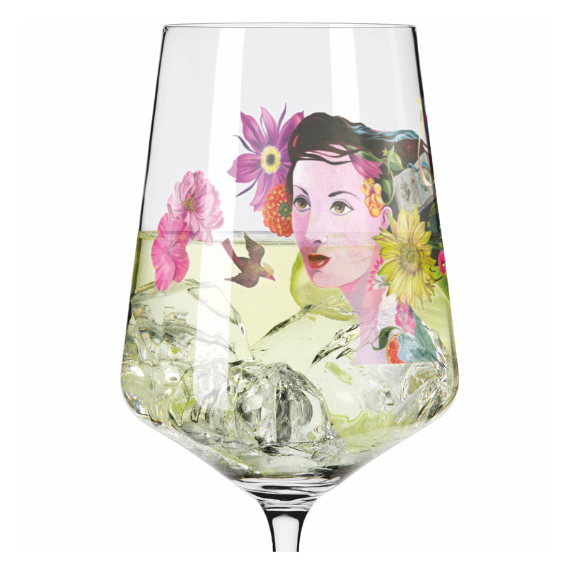 Calice aperitivo Hugo "Sommertau #7 - Olaf Hajek Sirena nella foresta di fiori" cl 54/cm Ø8,3x22,5