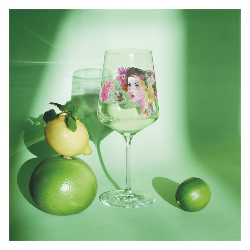 Calice aperitivo Hugo "Sommertau #7 - Olaf Hajek Sirena nella foresta di fiori" cl 54/cm Ø8,3x22,5