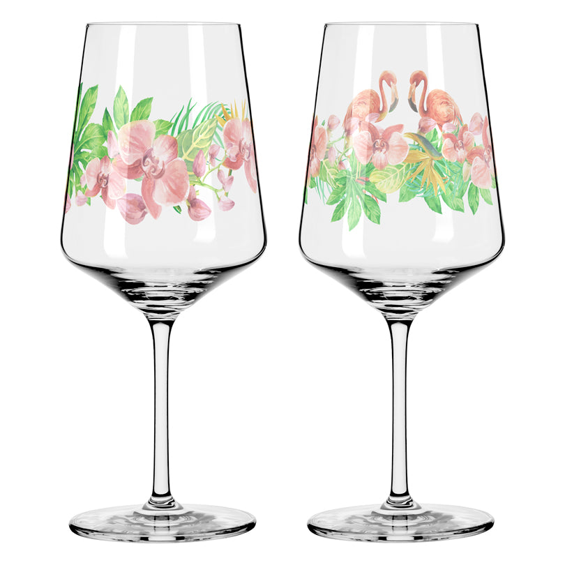 Calice Spritz "Sommersonett #5 - Artur Hakobyan Fenicotteri & Orchideen", confezione assortita da 2 pezzi cl 54/cm Ø8,3x22,5