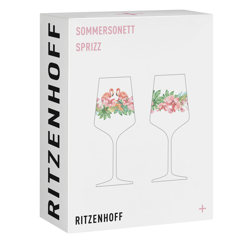 Calice Spritz "Sommersonett #5 - Artur Hakobyan Fenicotteri & Orchideen", confezione assortita da 2 pezzi cl 54/cm Ø8,3x22,5