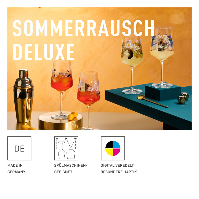 Calice aperitivo Aperizzo "Sommerrausch Deluxe #17 - S-J. Zavala", confezione assortita da 2 pezzi cl 54/cm Ø8,3x22,5