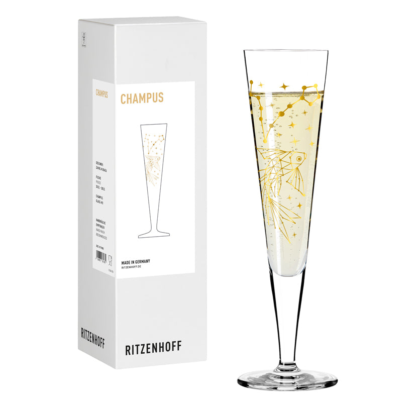Calice champagne Champus "Astro #8 Pesci - Mubaza" cl 20/cm Ø7,2x24
