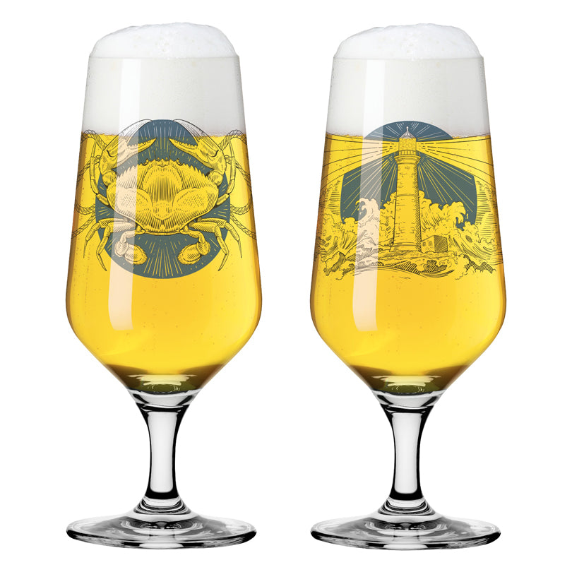 Bicchiere birra Pils "Brauchzeit #4 - P. Harris", confezione 2 pezzi cl 37/cm Ø7,5x18,3